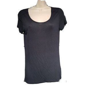 Vince Shirt Top Womens Size S Small  T-shirt Black 100% rayon Crew Pullover